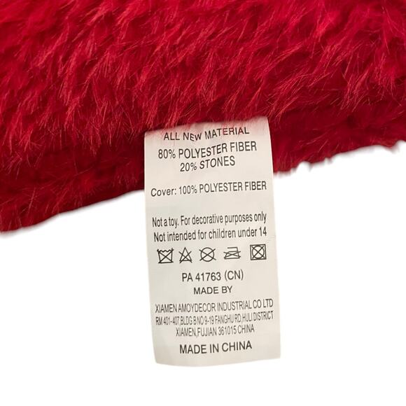 Bella Lux Valentine's Red Lip Shaped Decorative Pillow 9.5x19 New - Picture 8 of 10